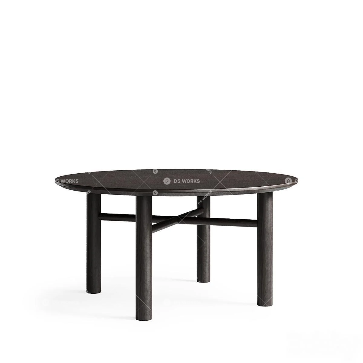 Organic Modern Round Coffee Table 3d model thumbnail 4
