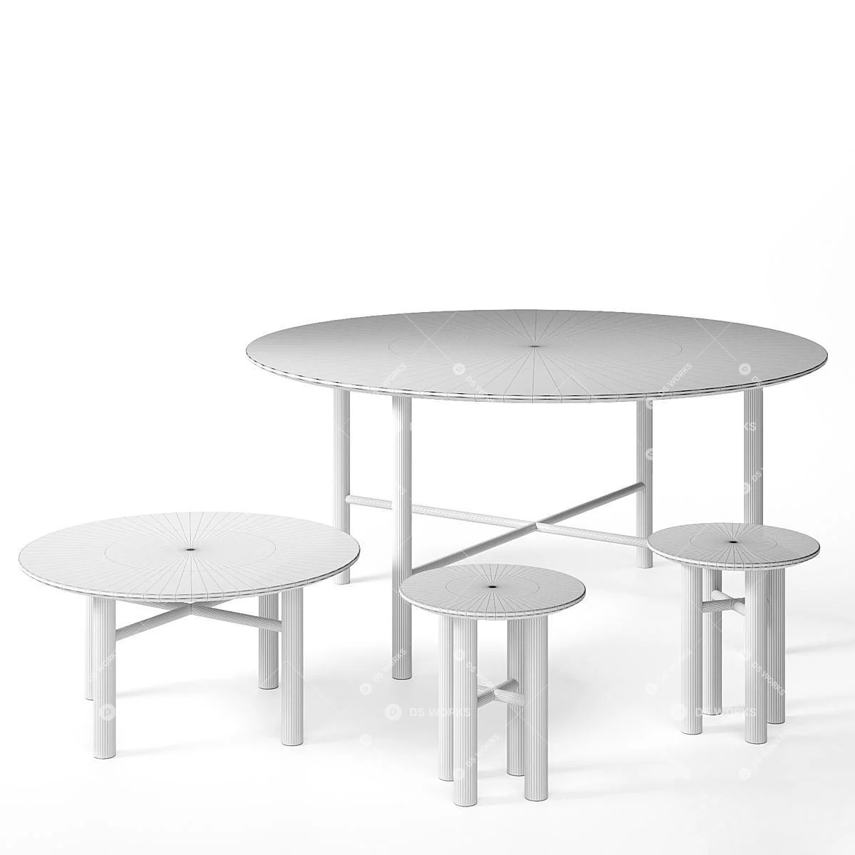 Organic Modern Round Coffee Table 3d model thumbnail 7