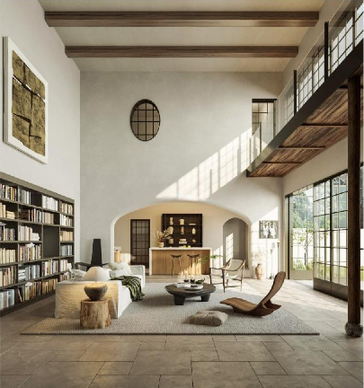 Organic Modern Villa Living Room