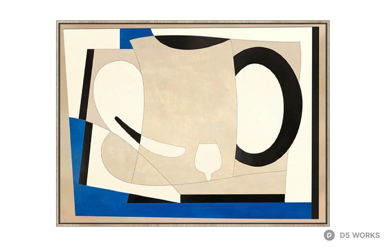 Abstract Geometric Composition Framed Artwork 3d model - Image 1