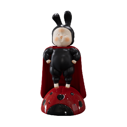 Sculpture Red cloak black clothes doll plastic jewelry 