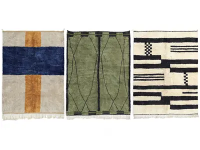 Geometric Patterned Wool Rugs Set 3d model