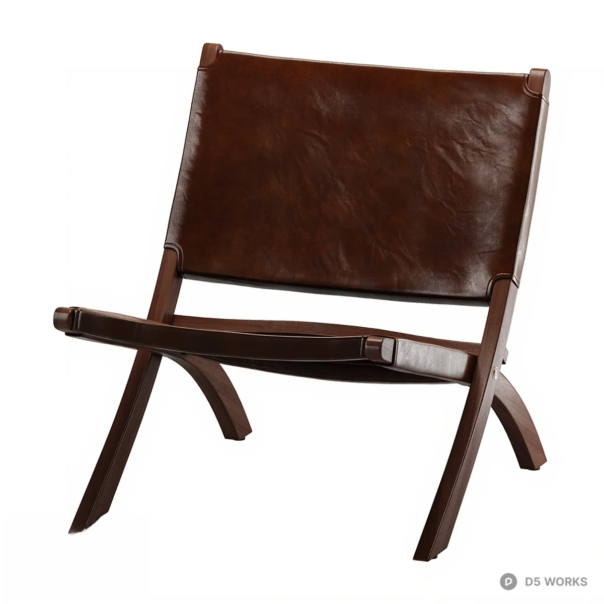 Leather Folding Leisure Chair 3d model - Image 1