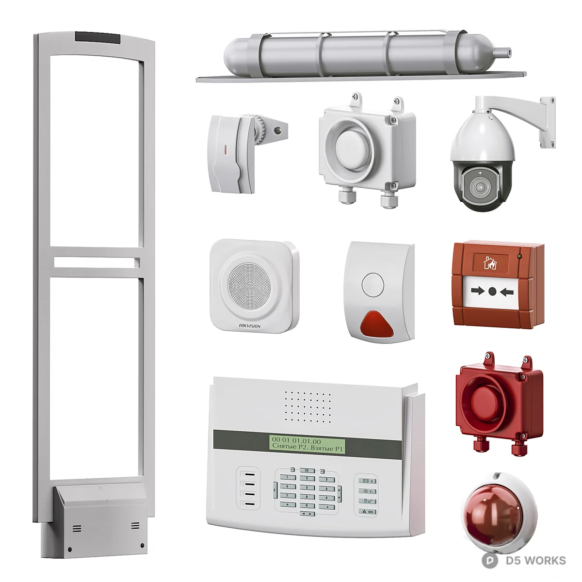 Fire Safety Equipment Set 3d model thumbnail 2