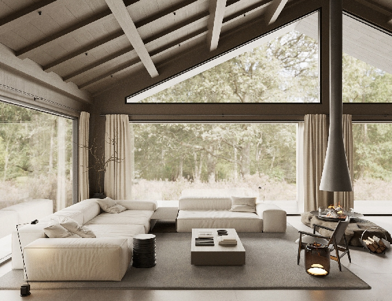 Italian Organic Modern Villa Living Room