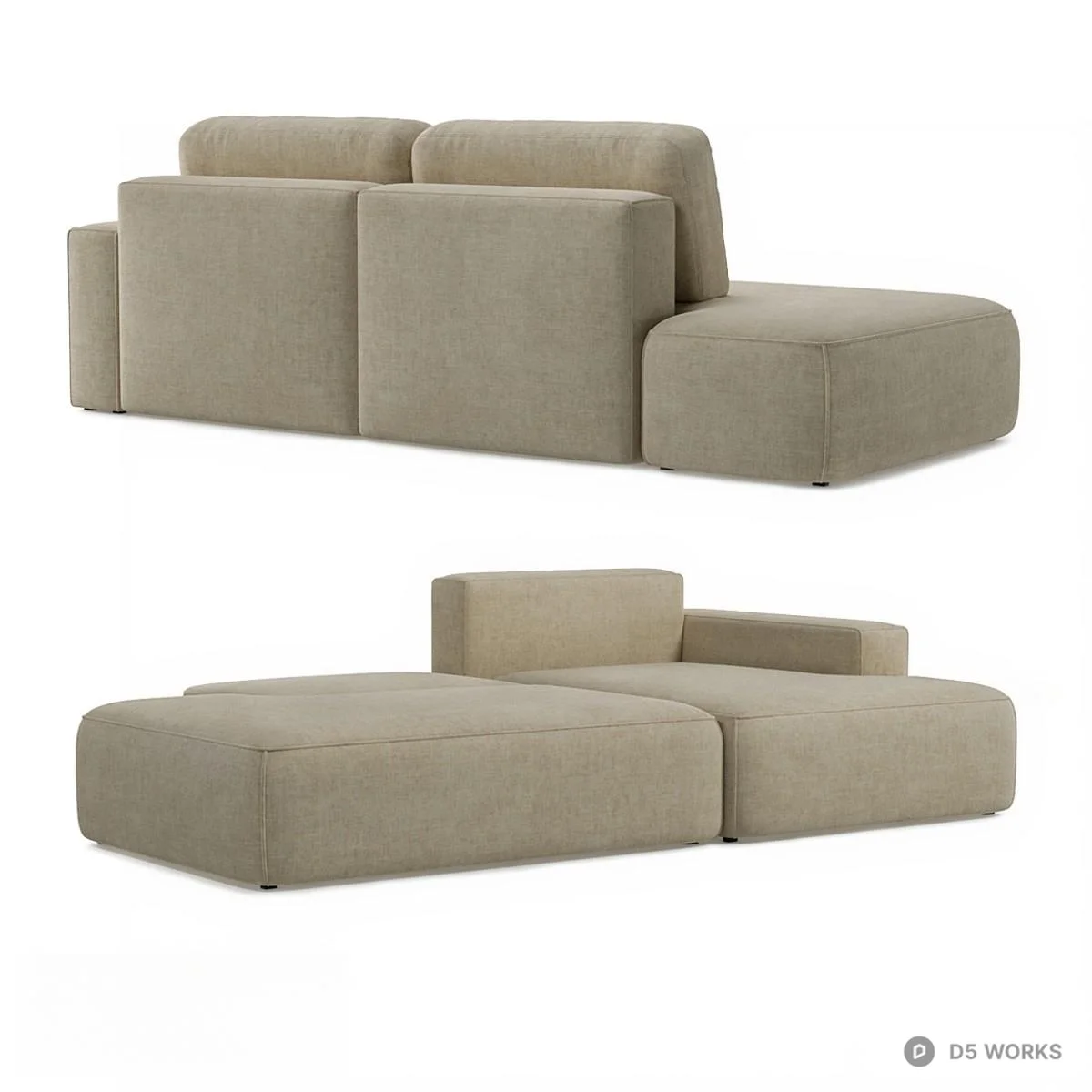 Modular Sectional Sofa 3d model thumbnail 2