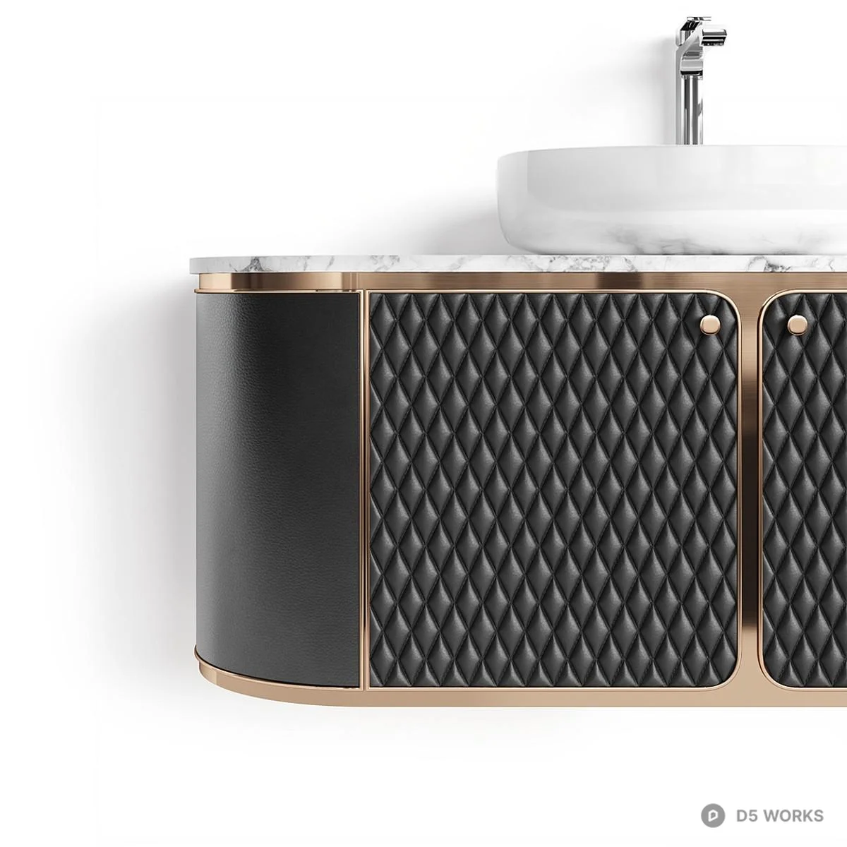 Luxury Wall Mounted Vanity Set 3d model thumbnail 2