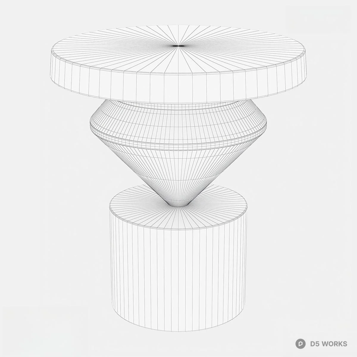 Brass And Black Base Side Table 3d model thumbnail 2