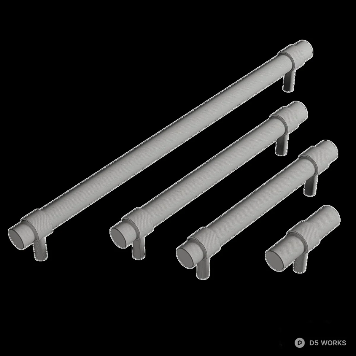 Clear Acrylic And Brass Cabinet Pull Handles 3d model thumbnail 2