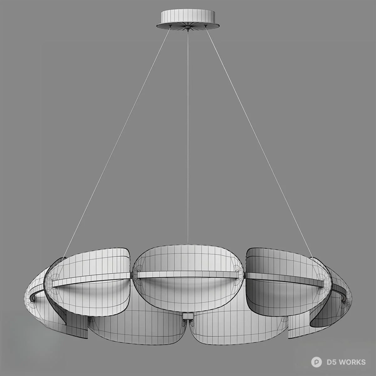 Modern Layered Disc Pendant Light 3d model thumbnail 2