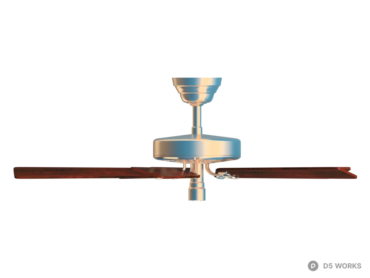 Wood Blade Ceiling Fan 3d model thumbnail 2
