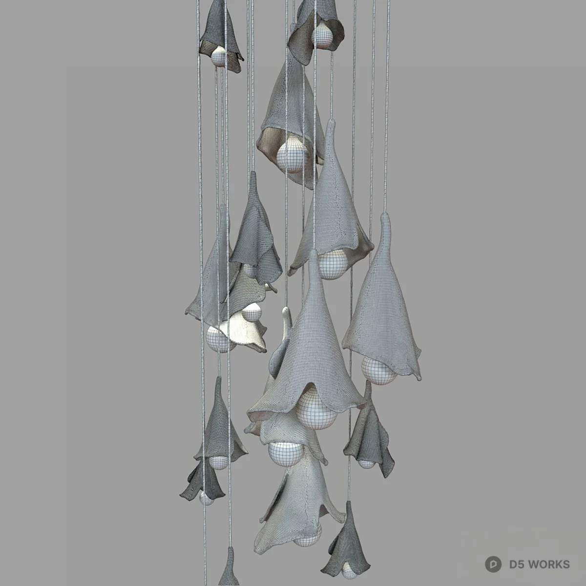 Ceramic Bell Pendant Light 3d model thumbnail 2