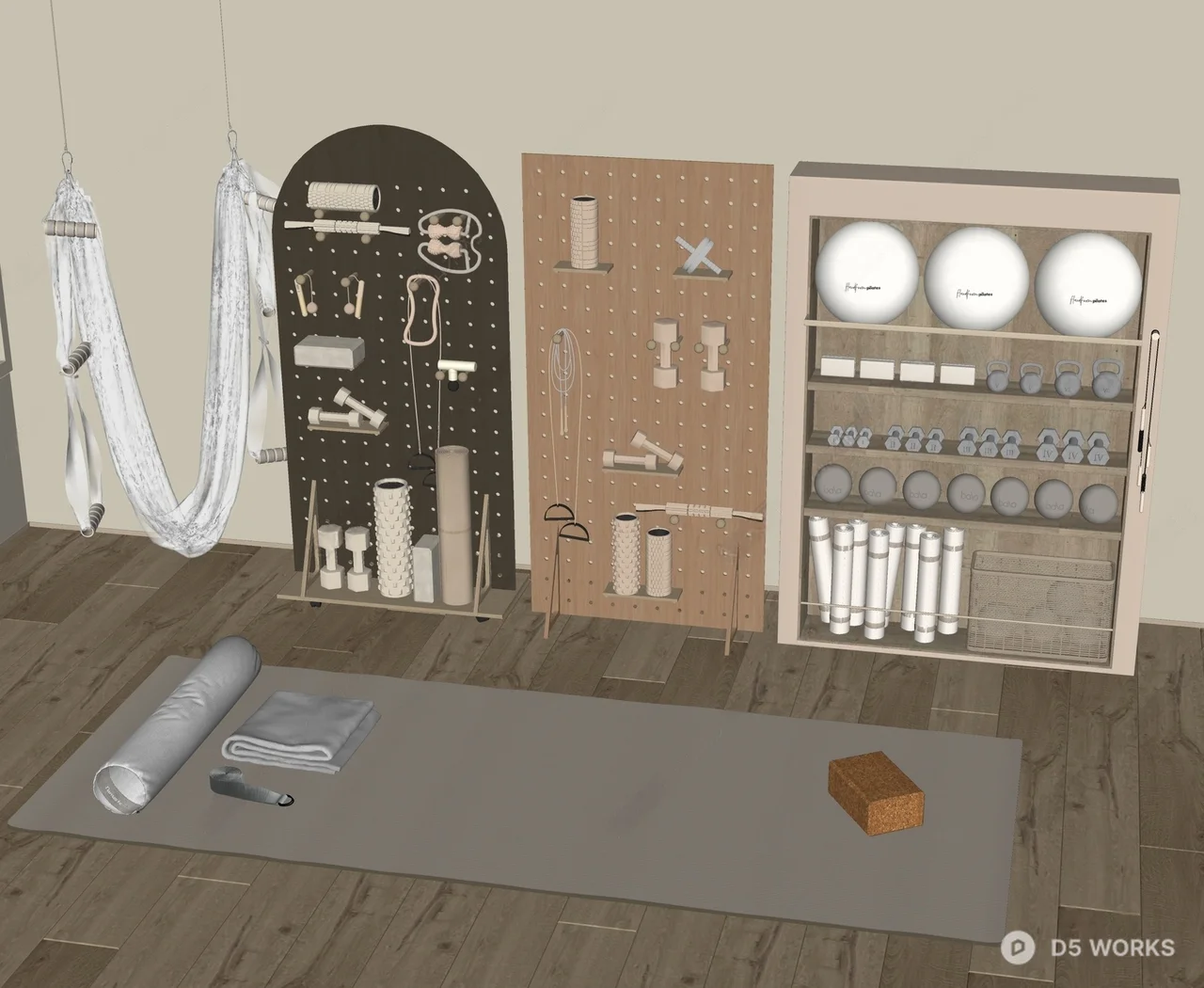 Minimalist Home Gym Space 3d model thumbnail 2