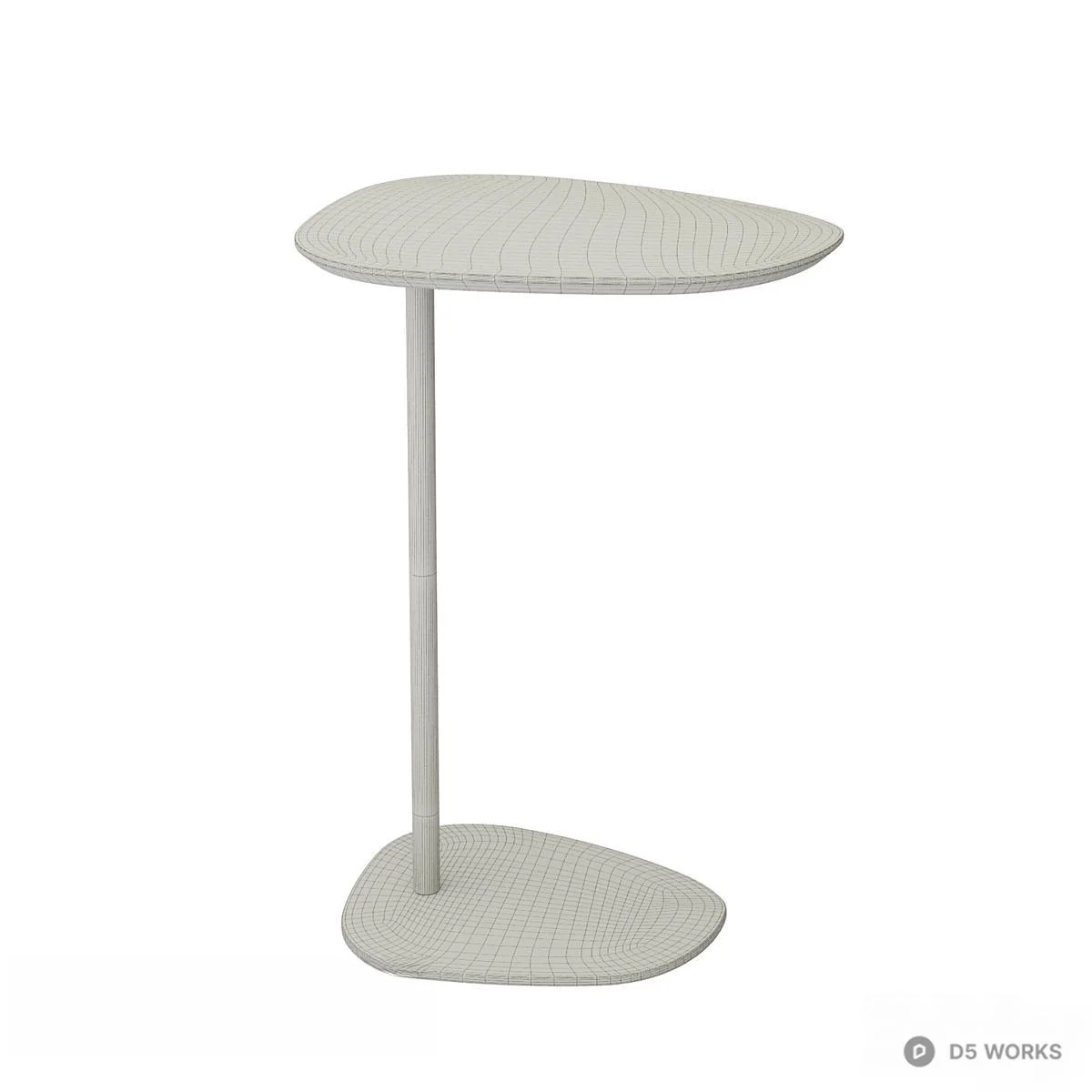 Asymmetrical Wood Top Side Table 3d model thumbnail 3
