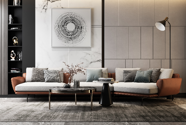 Modern Sofa & Side Table Set