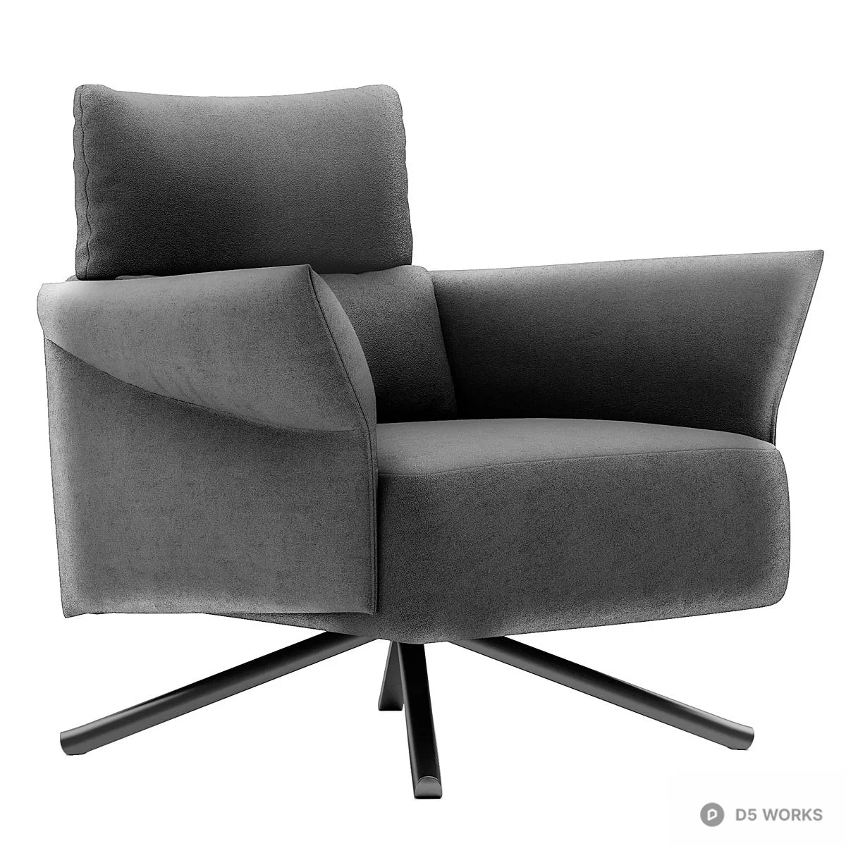 Minimalist Swivel Armchair 3d model thumbnail 2