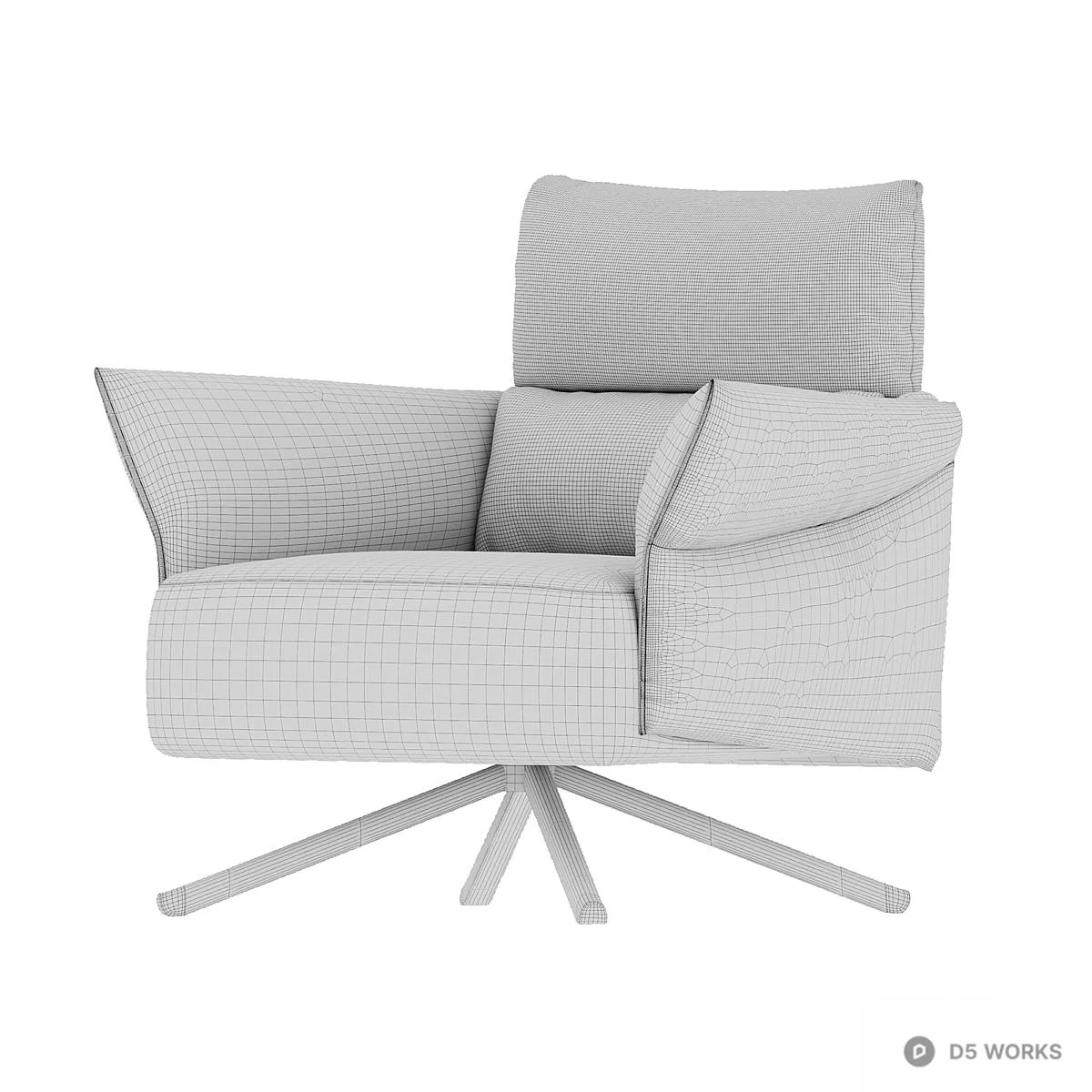 Minimalist Swivel Armchair 3d model thumbnail 4