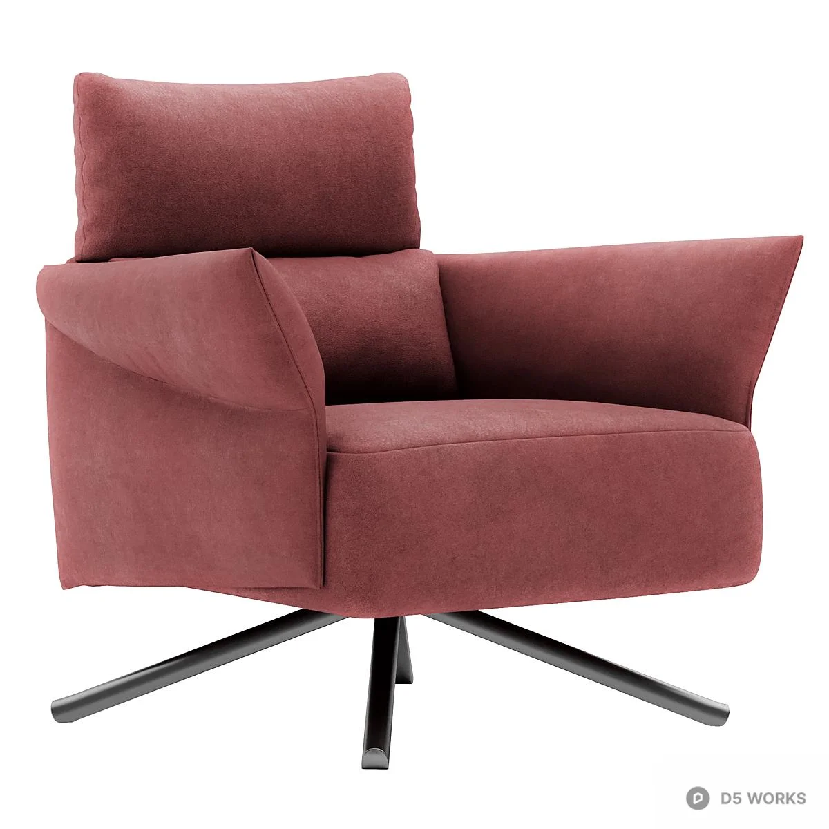 Minimalist Swivel Armchair 3d model thumbnail 3
