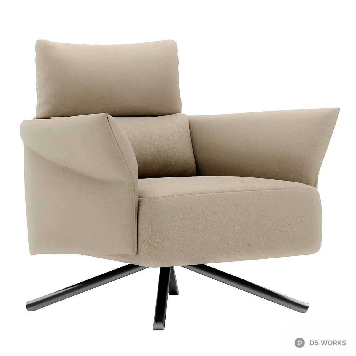 Minimalist Swivel Armchair 3d model - Image 1