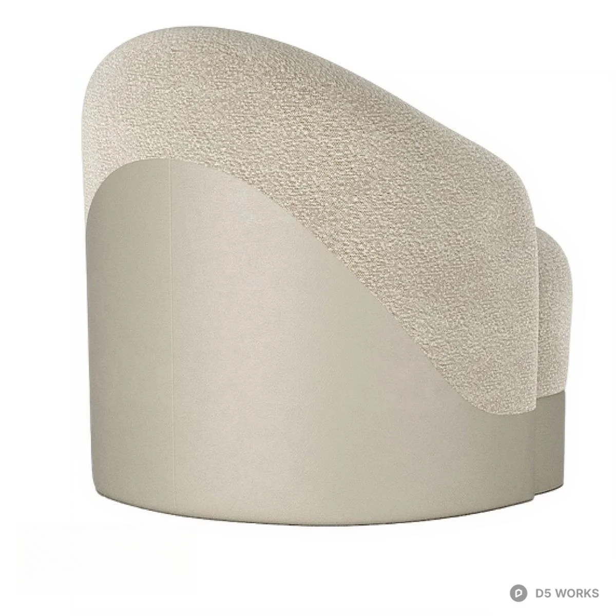 Boucle Upholstered Leisure Chair 3d model thumbnail 5
