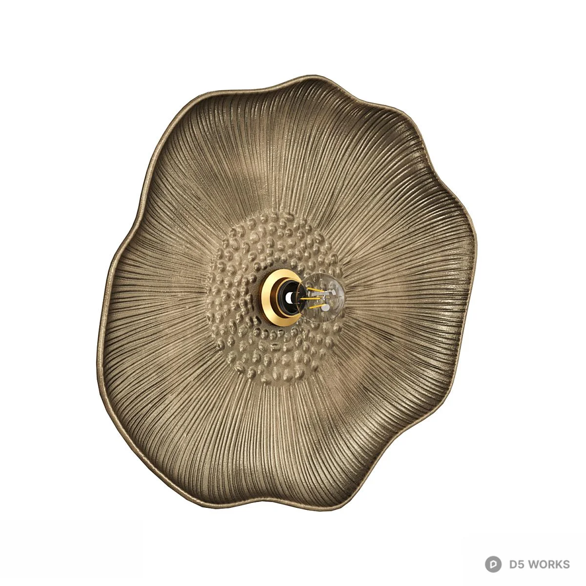 Petal Pattern Metal Wall Lamp 3d model thumbnail 2