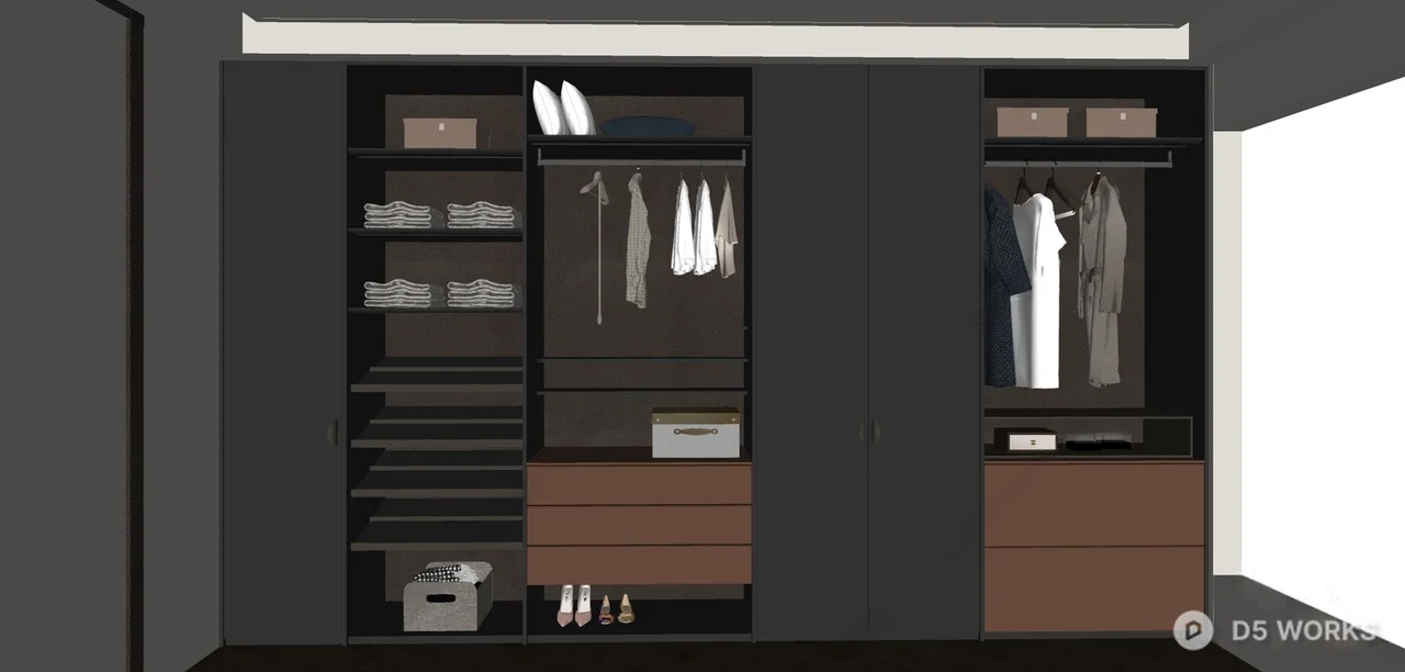 Modern Wardrobe With Integrated Lighting 3d model thumbnail 2
