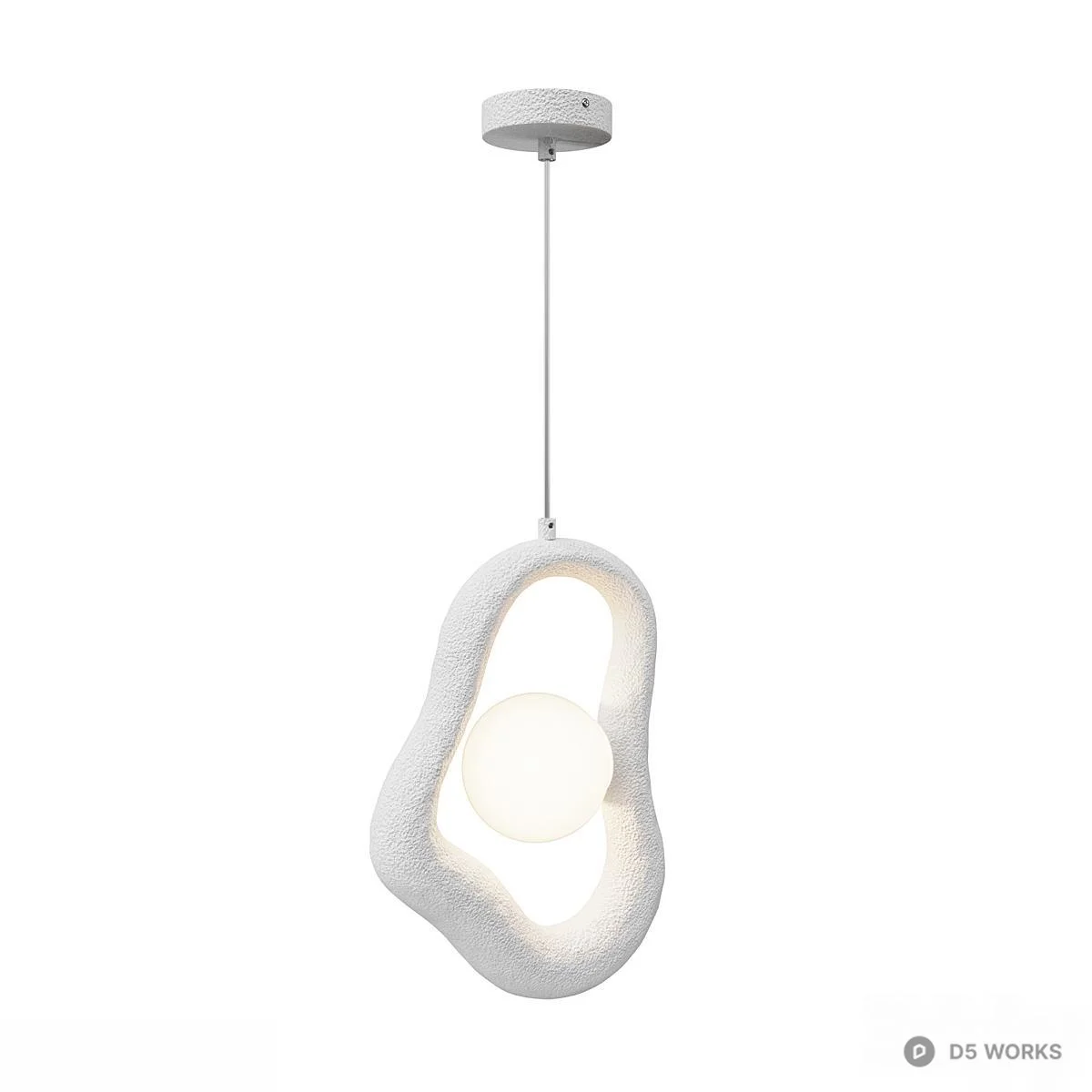 Organic Concrete Pendant Light 3d model thumbnail 4