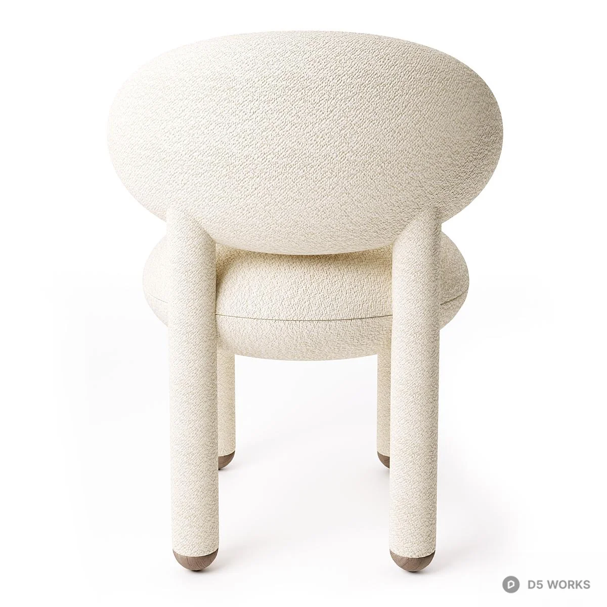 Textured Upholstered Leisure Chair 3d model thumbnail 4