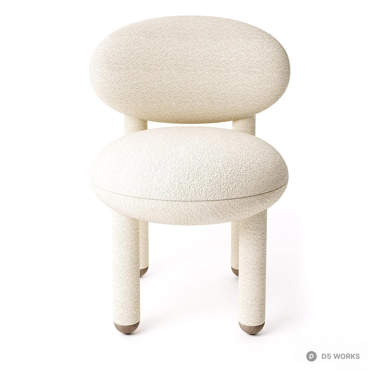 Textured Upholstered Leisure Chair 3d model thumbnail 5