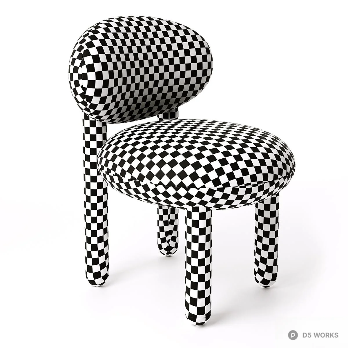 Textured Upholstered Leisure Chair 3d model thumbnail 7