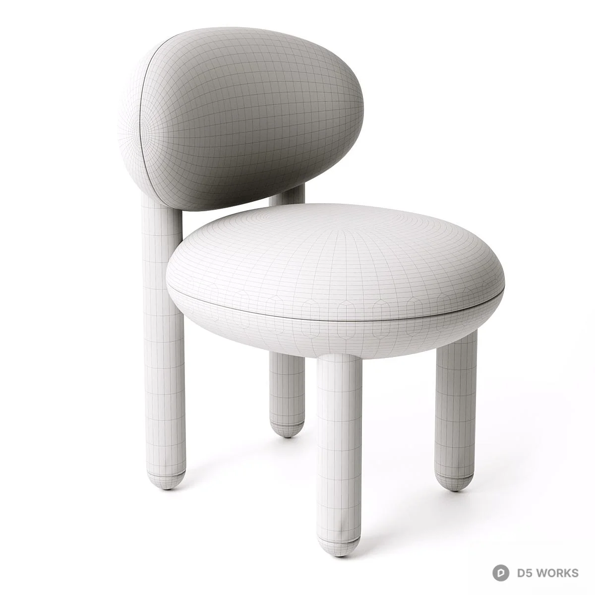 Textured Upholstered Leisure Chair 3d model thumbnail 6