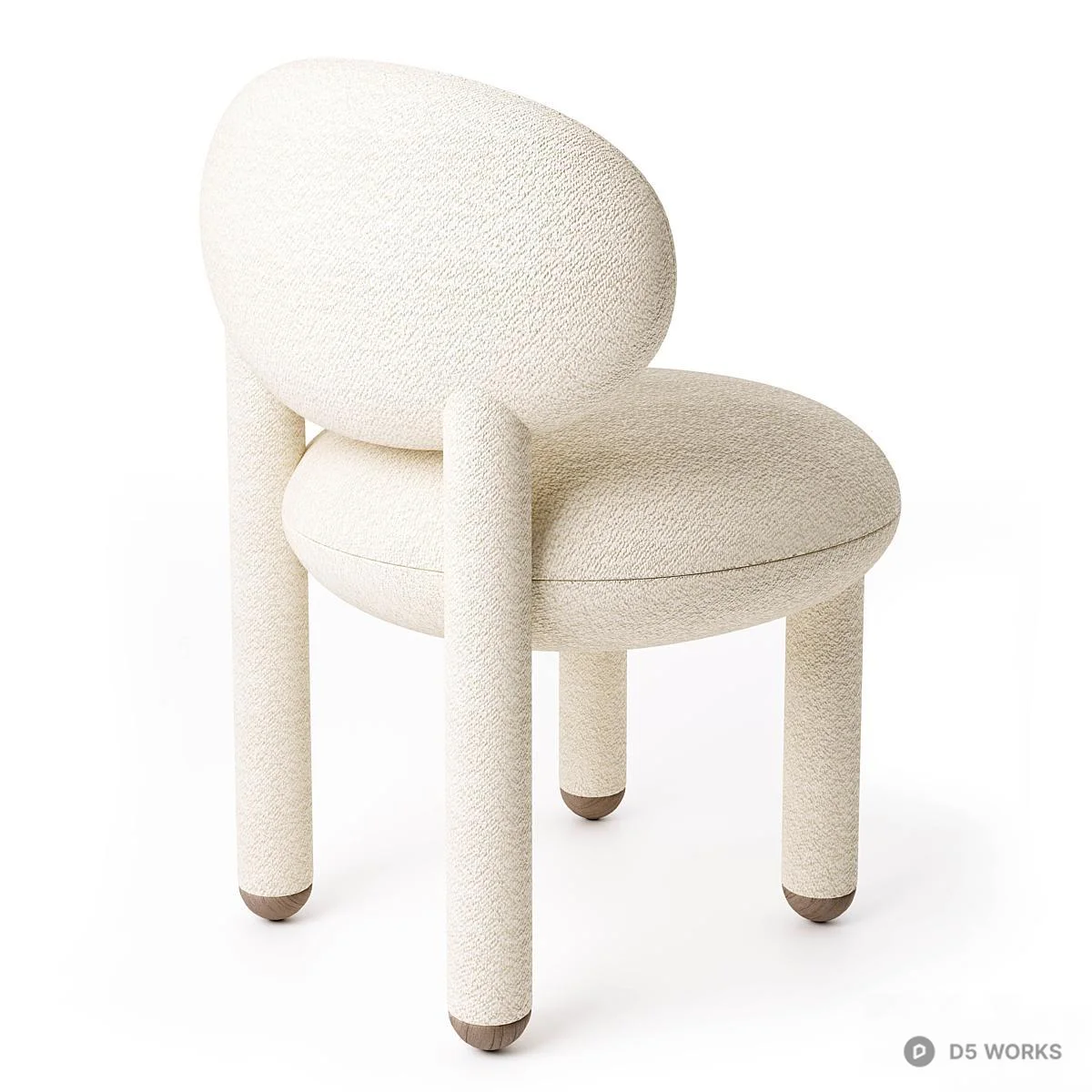 Textured Upholstered Leisure Chair 3d model thumbnail 3
