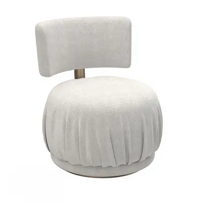Upholstered Swivel Chair With Pleated Skirt 3d model