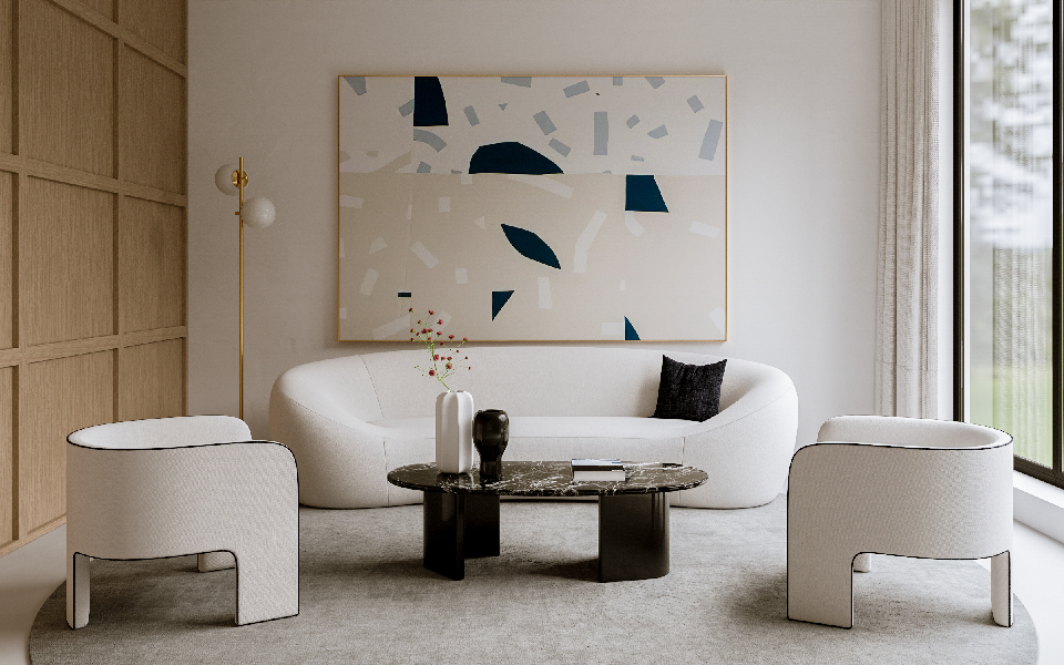 Modern Sofa & Side Table Set