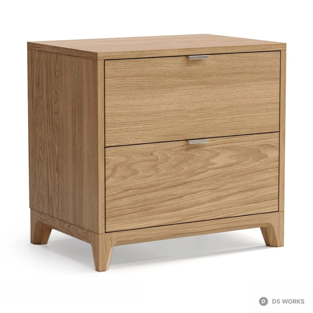 Oak Two-Drawer Chest 3d model - Image 1