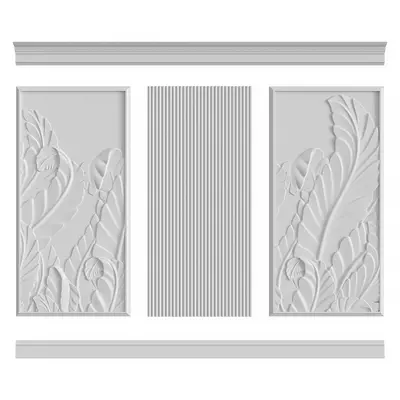 Ornate Wall Paneling 3d model