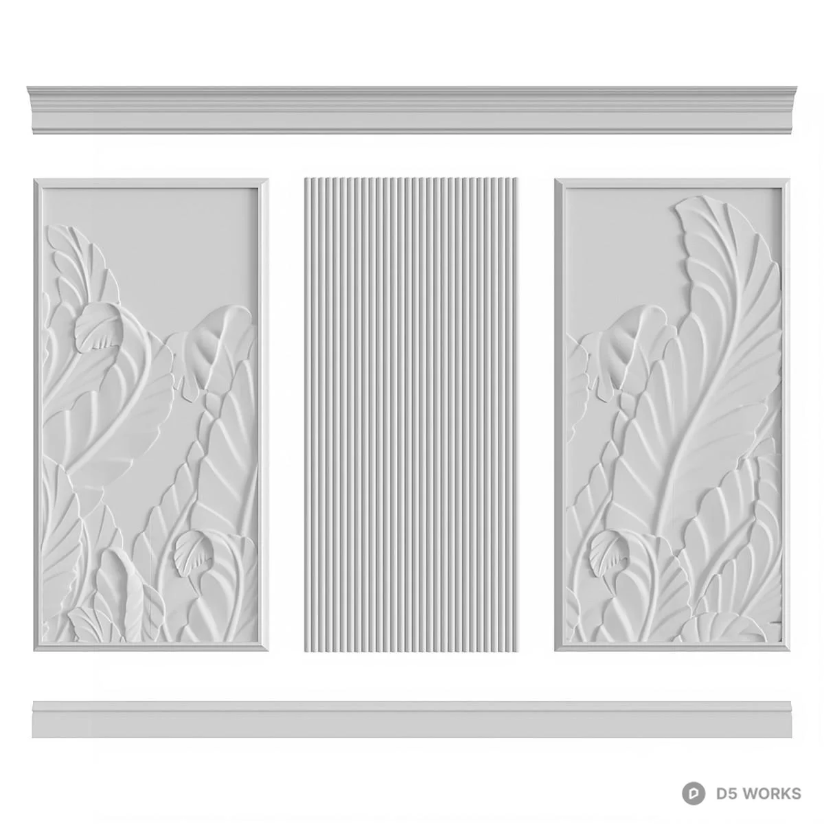Ornate Wall Paneling 3d model - Image 1