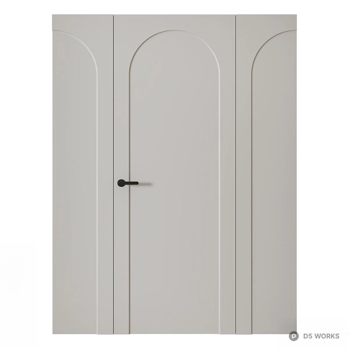 Minimalist Arched Panel Door 3d model thumbnail 2