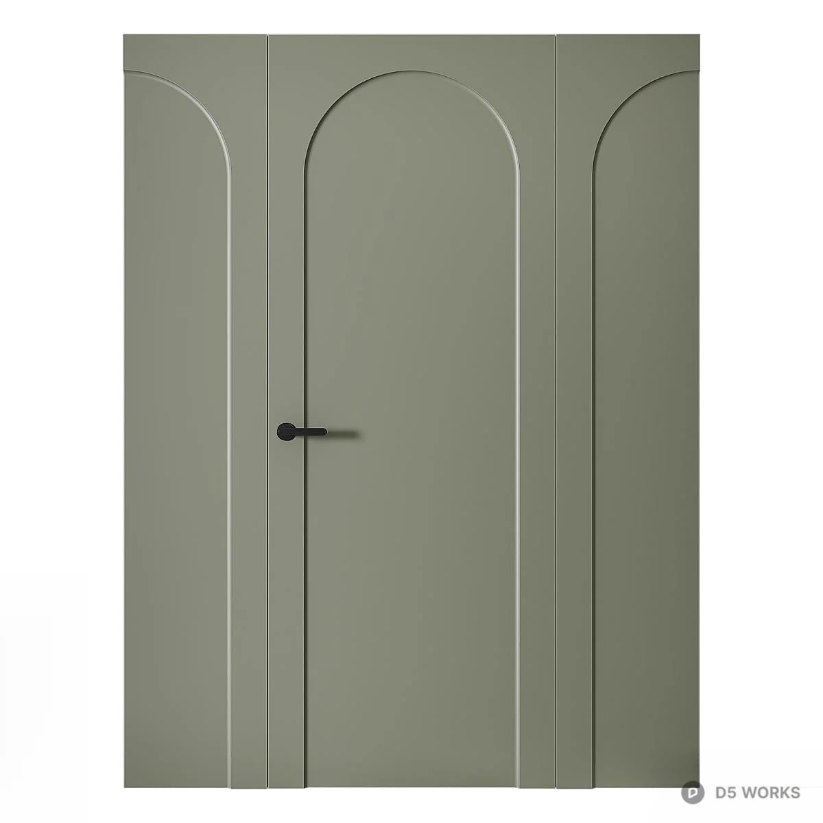 Minimalist Arched Panel Door 3d model - Image 1