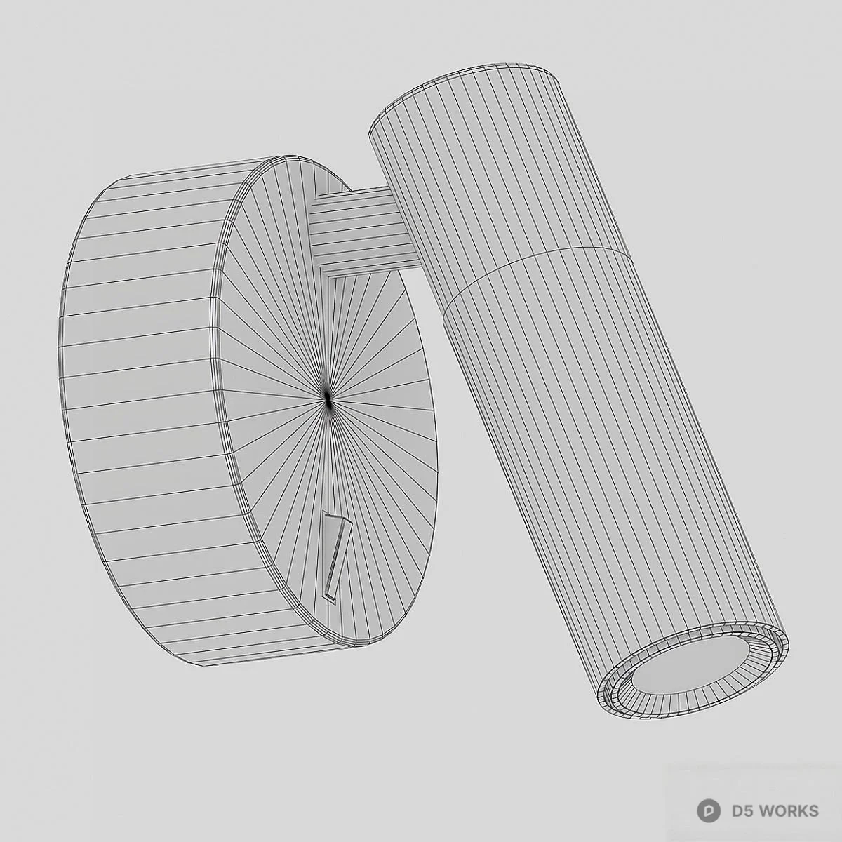 Matte Black Adjustable Wall Lamp 3d model thumbnail 2
