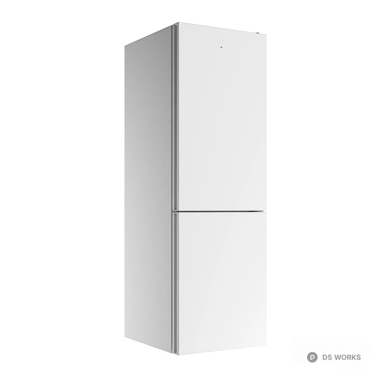 Glossy Black Two Door Refrigerator 3d model thumbnail 4