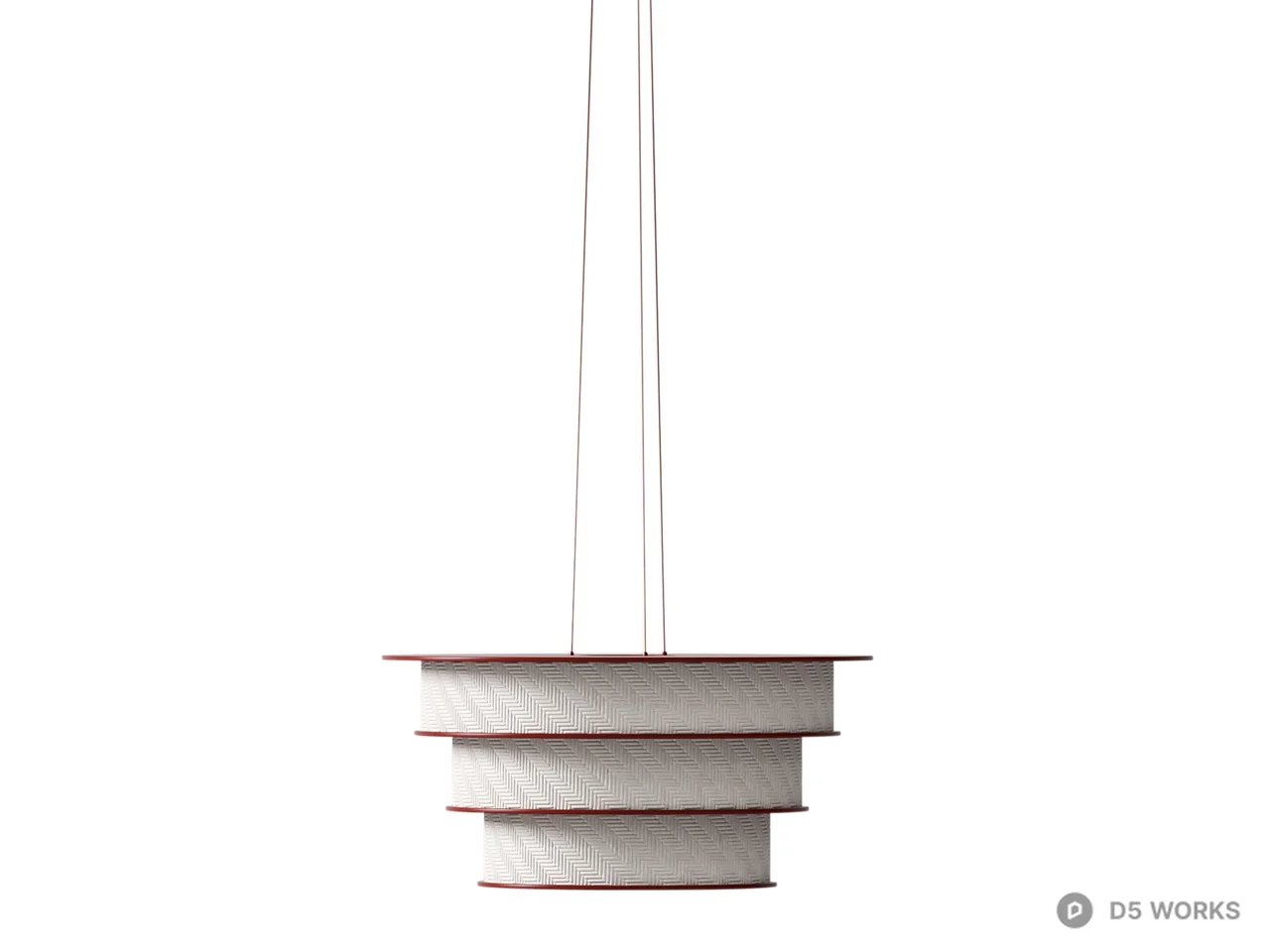 Tiered Drum Pendant Light 3d model thumbnail 2