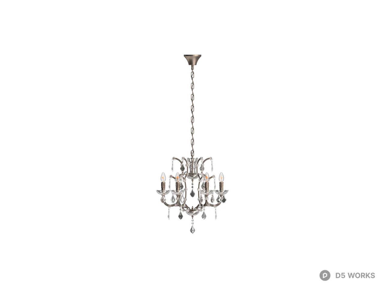 Crystal Chandelier With Metal Frame 3d model thumbnail 2