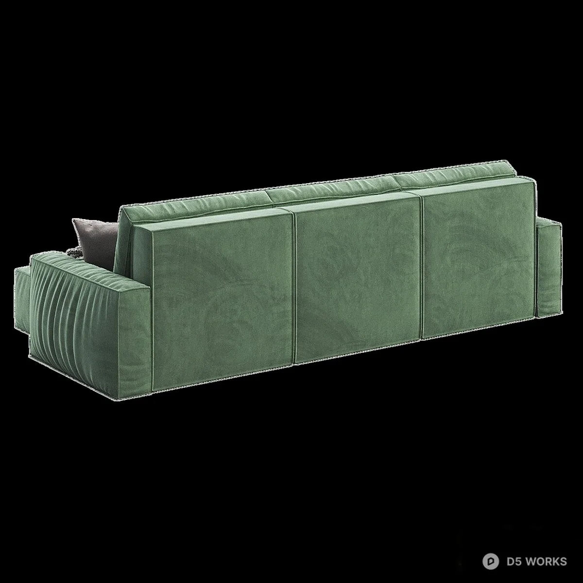 Velvet Sectional Sofa With Chaise 3d model thumbnail 4