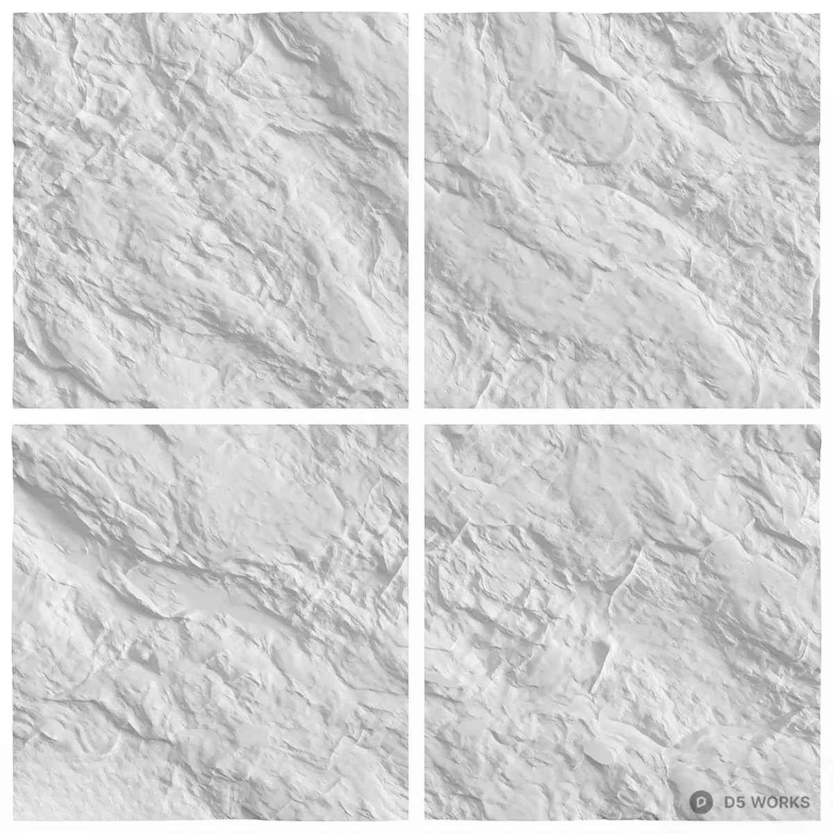 Textured White Wall Panel 3d model thumbnail 2