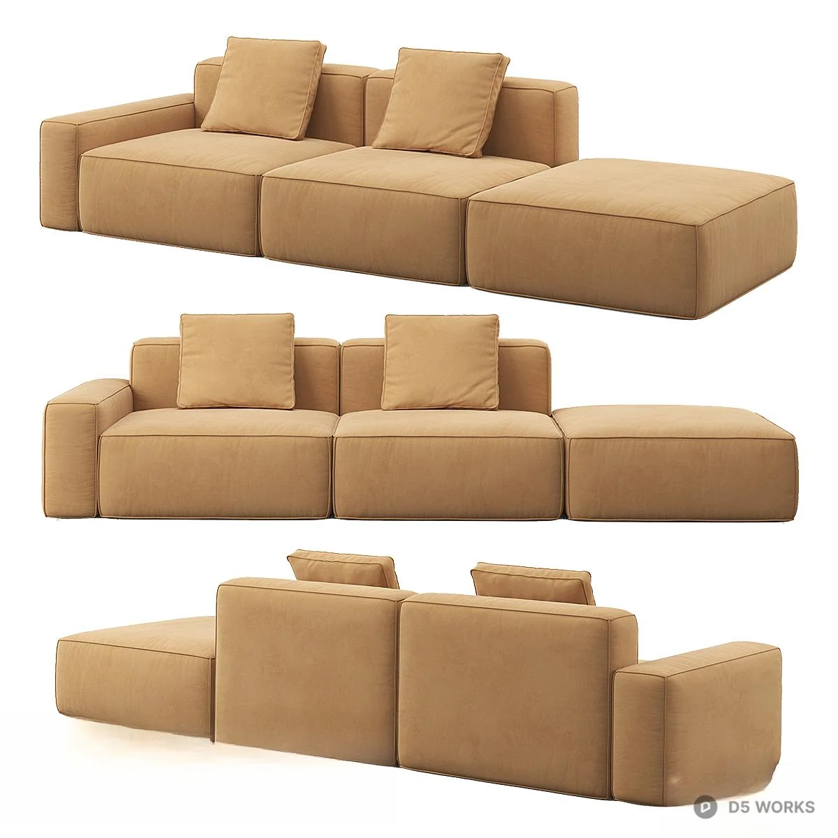 Modular Sectional Sofa 3d model - Image 1