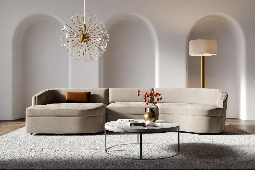 Organic Modern Sofa & Side Table Set