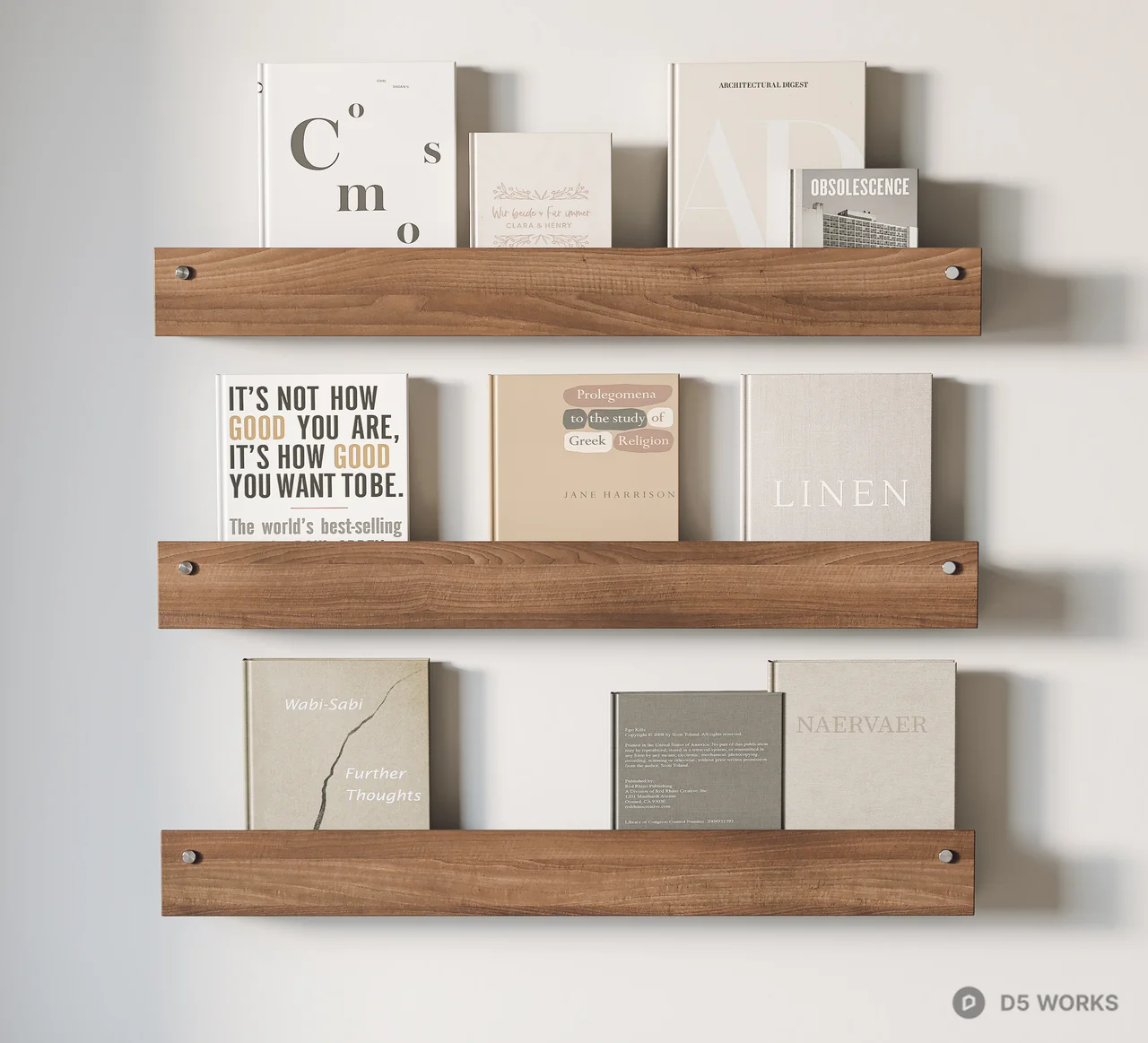 Minimalist Wooden Wall Shelf 3d model - Image 1