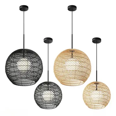 Woven Rattan Pendant Lamp 3d model