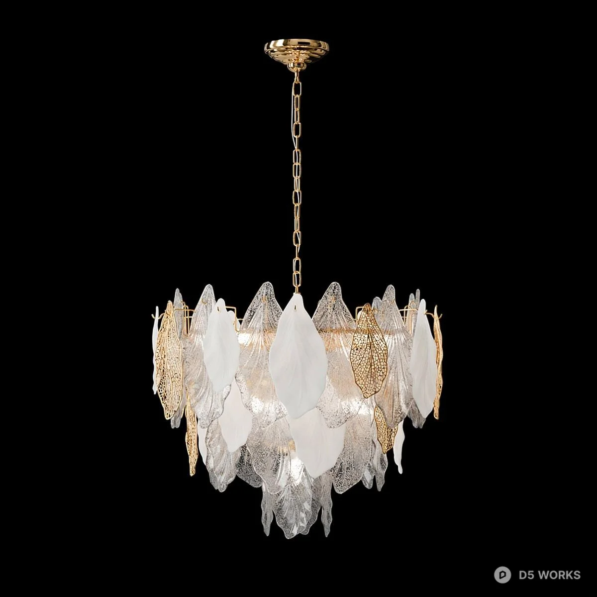 Crystal Leaf Chandelier 3d model - Image 1